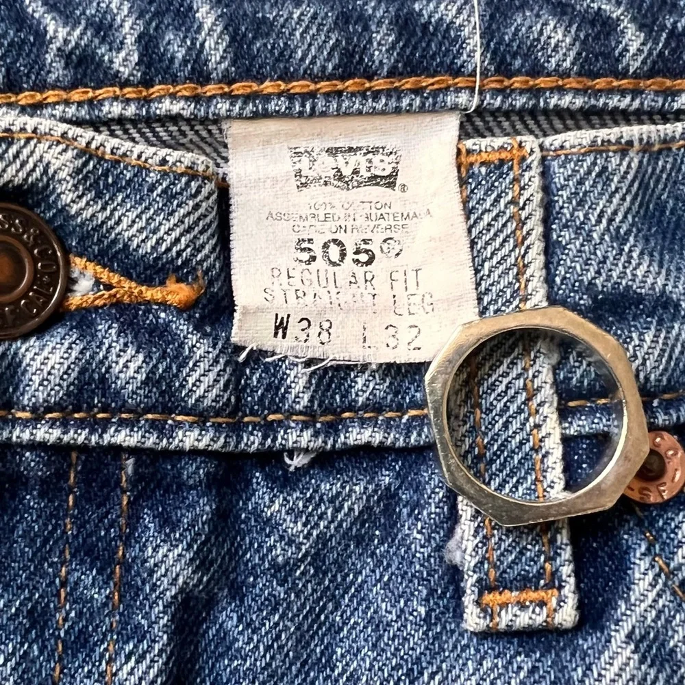 Vintage Levi's 505 Orange Tab Straight Cut Acid Wash Jeans - Picture 3 of 10